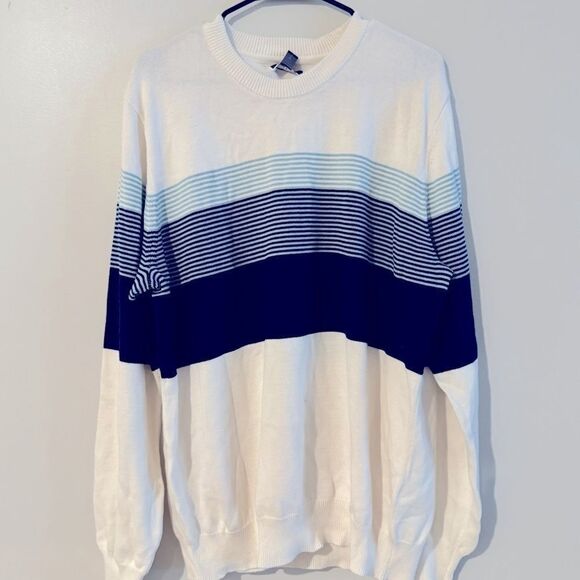 Club Room Men's Striped Sweater Winter Ivory White pullover - Picture 10 of 10